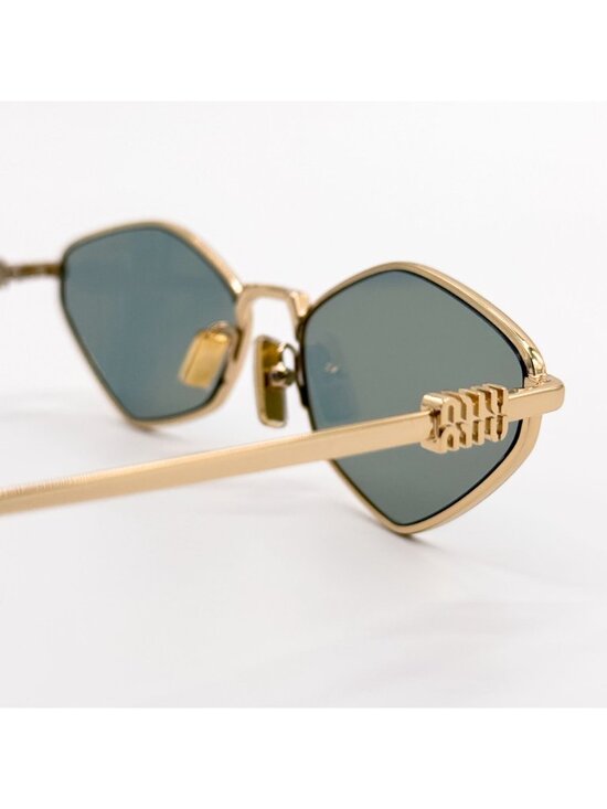 NEW MIU MIU SUNGLASSES MU56ZS 5AK04M WOMEN GOLD/GREEN MU 56ZS, SMU 56Z EYEWEAR main image 5